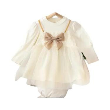 Imagem de Vestidos Casuais De Manga Longa Em Algodão Para Meninas, Primavera E O