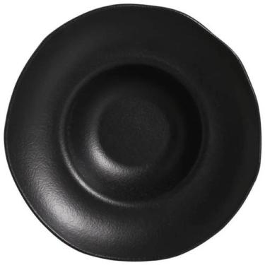 Imagem de Prato de Massa Cerâmica Porto Brasil Preto Matte 450ml Jantar Mesa Pos