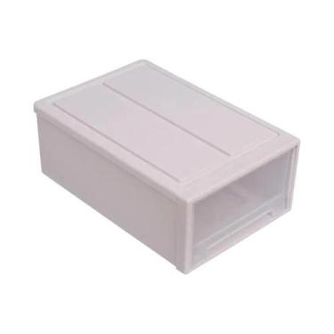 Imagem de Caixa Organizadora Grande De Plástico Transparente Empilhável Com Gave