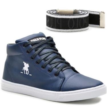 Imagem de Kit De Tênis Casual Sola Macia E Costura Reforçada Polo Plus Com Cinto