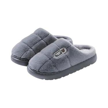 Imagem de Pantufas Grandes De Inverno 50 51 Com Sola Grossa Para Uso Interno, Qu