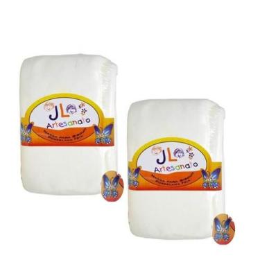 Imagem de Kit 2 Kg Massas De Biscuit Jl Artesanato Branco