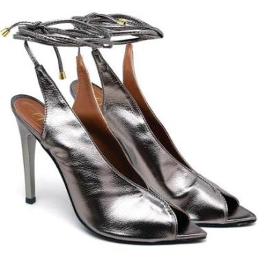 Imagem de Sandália Salto Alto Bico Folha Metalic Velho Ella's-Feminino