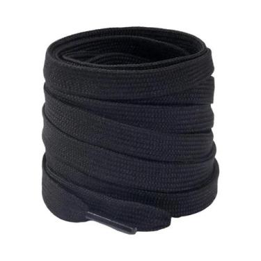 Imagem de Cadarços Planos Dupla Camada Preto E Branco Para Tênis Casuais De Cano