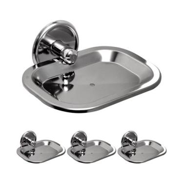 Imagem de Kit 4 Saboneteira Chroma Cromada Steel - Steel Design
