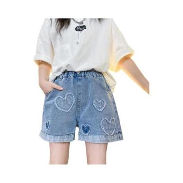Imagem de Shorts Casuais De Verão Para Meninas, Versáteis, Em Denim, Finos E Fas