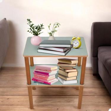 Imagem de Estante Multiuso 2 Repartições 30cm Estrutura Firme Pés Madeira Resist