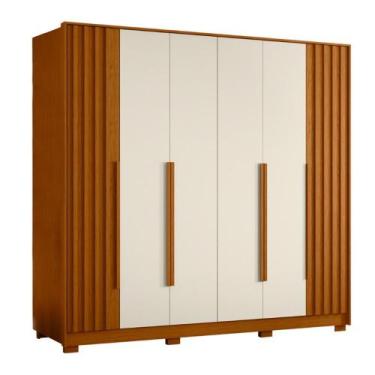 Imagem de Guarda Roupas Casal 6 Portas 4 Gavetas Ripado Dallas - ALBATROZ MOVEIS