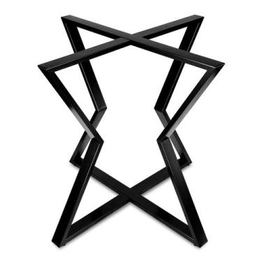 Imagem de Base de Mesa Stelar Premium Para Tampos Madeira Pedra Vidro - Loja da 