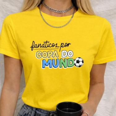 Imagem de Babylook Algodão Estampa Fanáticos por Copa do Mundo Look Torcida Torc