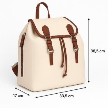 Imagem de Mochila de couro Premium Zup Essenza - Zup Bags, Off white
