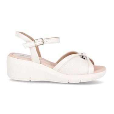 Imagem de Sandália Feminina Piccadilly 540377 Conforto Anabela, Off white, 35