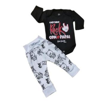 Imagem de Conjunto Temático Body Mijãozinho Bebê Papai Rock Roupa de Criança Bod