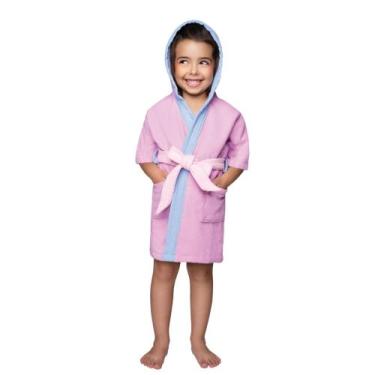 Imagem de Roupão com Capuz Infantil Lepper Jujuba Aveludado Menino Menina - Lilá