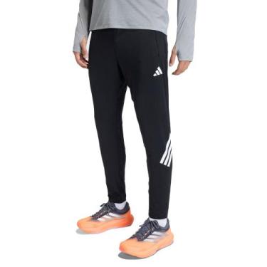 Imagem de Calça Masculina Adidas Running Iconic Esportivo Preto/Branco, Preto, B