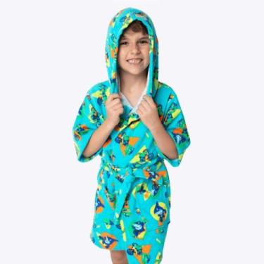 Imagem de Roupão de Banho Multibichos Infantil Menino Puket 110401143 - Toque