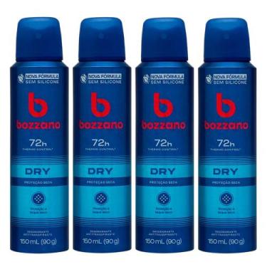 Imagem de Kit Desodorante Aerossol Masculino Bozzano Dry 150ml - 4 Unidades