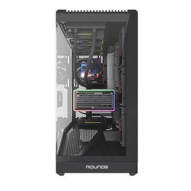 Imagem de Gabinete gamer atx com 4 fans sem fonte round5 icebox black r5-icebox-