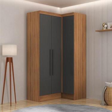 Imagem de Quarto Completo 3 Portas 4 Gavetas 2 Peças Viena Espresso Móveis Cinza