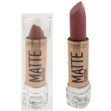 Imagem de Batom Matte Pink 21 Cosmetics, Cor 8
