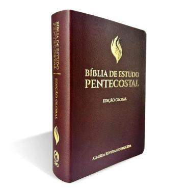 Imagem de Bíblia de Estudo Pentecostal Grande Luxo Vinho - Edição Global - CPAD
