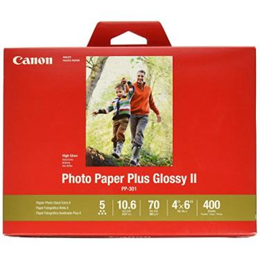 Imagem de Canon Papel fotográfico de tinta Plus Glossy II 10 x 15 cm, 400 folhas (1432C007)