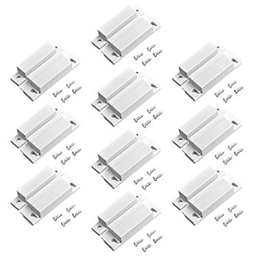 Imagem de TOWODE Interruptor de porta com fio magnético de superfície montada na janela de contato Reed Switch Personal Gap Alarm, Kit de chaves de tiras luminosas NC DIY, Pacote de 10 com 40 parafusos