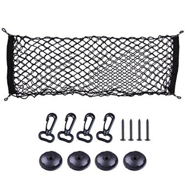 Imagem de Cartman Organizador de porta-malas de rede de carga com 4 ganchos ajustáveis preto