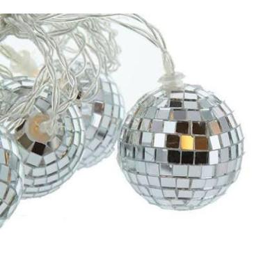 Imagem de Cordão de luz  de Globinho espelhado luminária fio de luz 10 leds