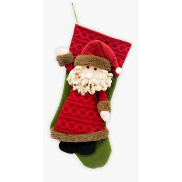 Imagem de Decoração Natal Meia Papai Noel Natalino 48cm