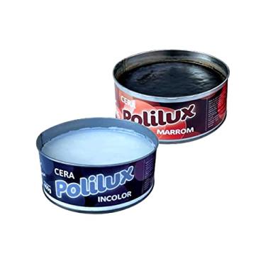 Imagem de Kit 2 Cera Pastosa Polilux Lata Incolor e Marrom 400g