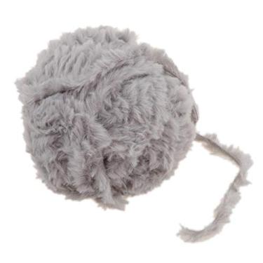 Imagem de SDENSHI 32 metros de fio de pele sintética fio de pele sintética fio de cílios para tricô de crochê - cinza