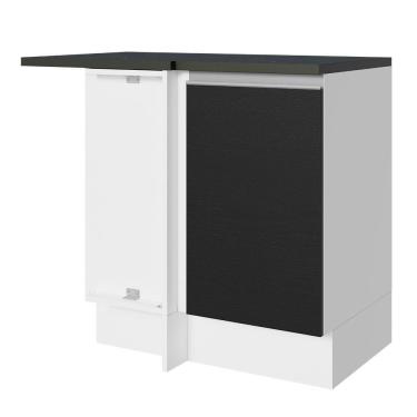 Imagem de Balcão De Canto 100% Mdf 1 Porta Branco/preto