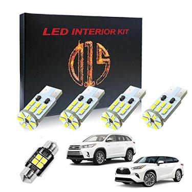 Imagem de D15 Lighting Kit de luz interior de LED para Toyota Highlander 2008-2021 6000 k branco mapa cúpula lâmpada placa de carro (14 peças)