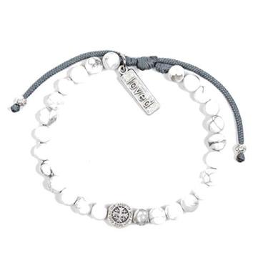 Imagem de My Saint My Hero Pulseira A Father's Love - Blessing for My Daughter - prateado/ardósia/howlita branca, Metal, n a