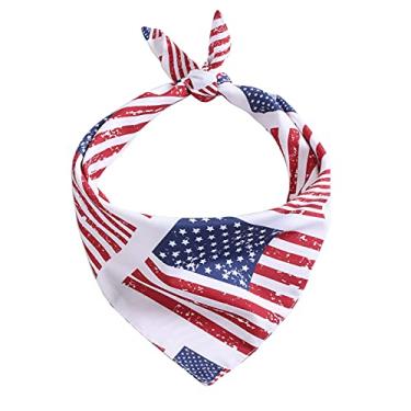 Imagem de BinaryABC Bandana para cães com bandeira dos EUA, lenços bandana para cães com bandeiras americanas, 4 de julho decorações para animais de estimação do Dia da Independência Americana (estilo 4)