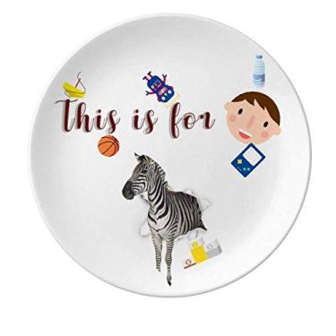 Imagem de Prato de porcelana Impacted Animal Paper Breakage Prato redondo para jantar masculino