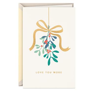 Imagem de Hallmark Cartão de Natal romântico de assinatura para marido, esposa, namorado, namorada (Love You More)