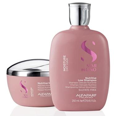 Imagem de Kit Shampoo E Máscara Alfaparf Semi Di Lino Moisture Home Care