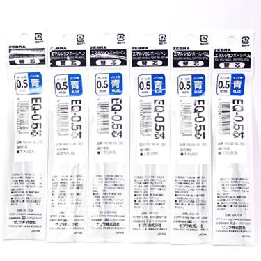 Imagem de Zebra EQ-0.5 Blue Emulsion Ink Refill (REQ5-BL), for Surari 0.5 (BNS11), × 6 Pack/total 6 pcs (Japan Import) [Komainu-Dou Original Package]
