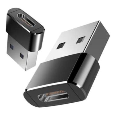 Imagem de Adaptador OTG Conversor Plug Usb C Fêmea Para Usb Macho Para iPhone 11 12 13 14 Pro Max (Preto)