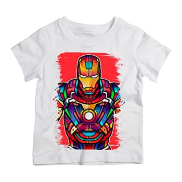 Imagem de Camiseta Infantil Branca Homem de Ferro Vitral (4)