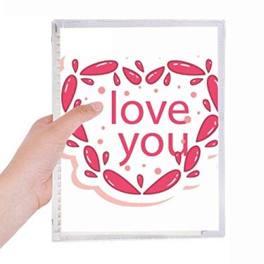 Imagem de Caderno de Dia dos Namorados Coração Rosa Love You Folhas Soltas Diário Recarregável Diário Papelaria