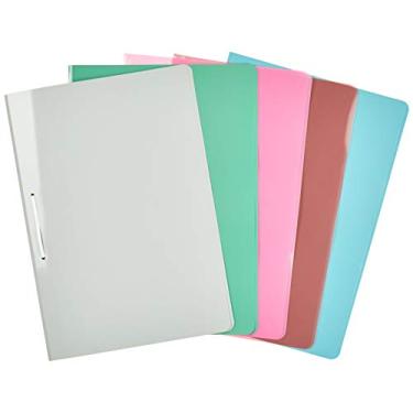 Imagem de Pasta Grampo Trilho Plástica Oficio Cores Sortidas Montada - Cx Com 50-67085