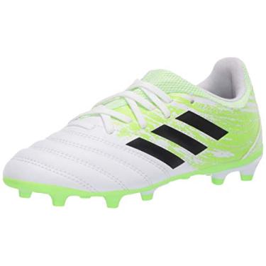 Imagem de adidas Chuteiras masculinas Copa 20.3 Firm Ground Cleats, Calçado branco/preto/verde sinal, 37