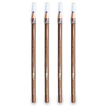Imagem de 4 Lápis Dermatográfico para Sobrancelha Micropigmentação Maquiagem, Marrom