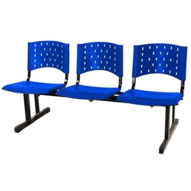Imagem de Cadeira Longarina Plástica 3 Lugares P/ Recepção Modelo Iso - Kairos O