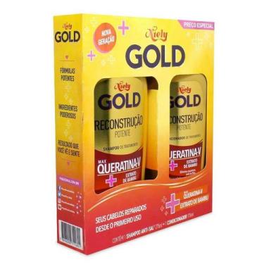Imagem de Shampoo Niely Gold Kit Queratina-V Com 300ml E Condicionador 200ml
