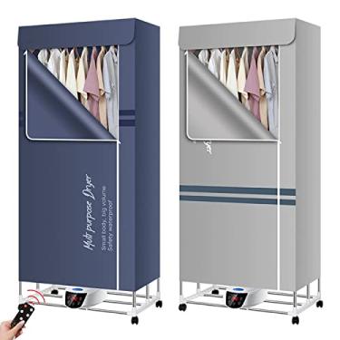 Imagem de Secador de roupas elétrico portátil, máquina de secar roupas de apartamento, aquecedor dobrável de 2300 W, rack de secagem de lavanderia com controle remoto, temporizador ajustável, baixo ruído para