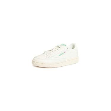 Imagem de Reebok Tênis de caminhada feminino Club C 85 Vintage, Giz/verde brilhante/branco/vermelho excelente, 9